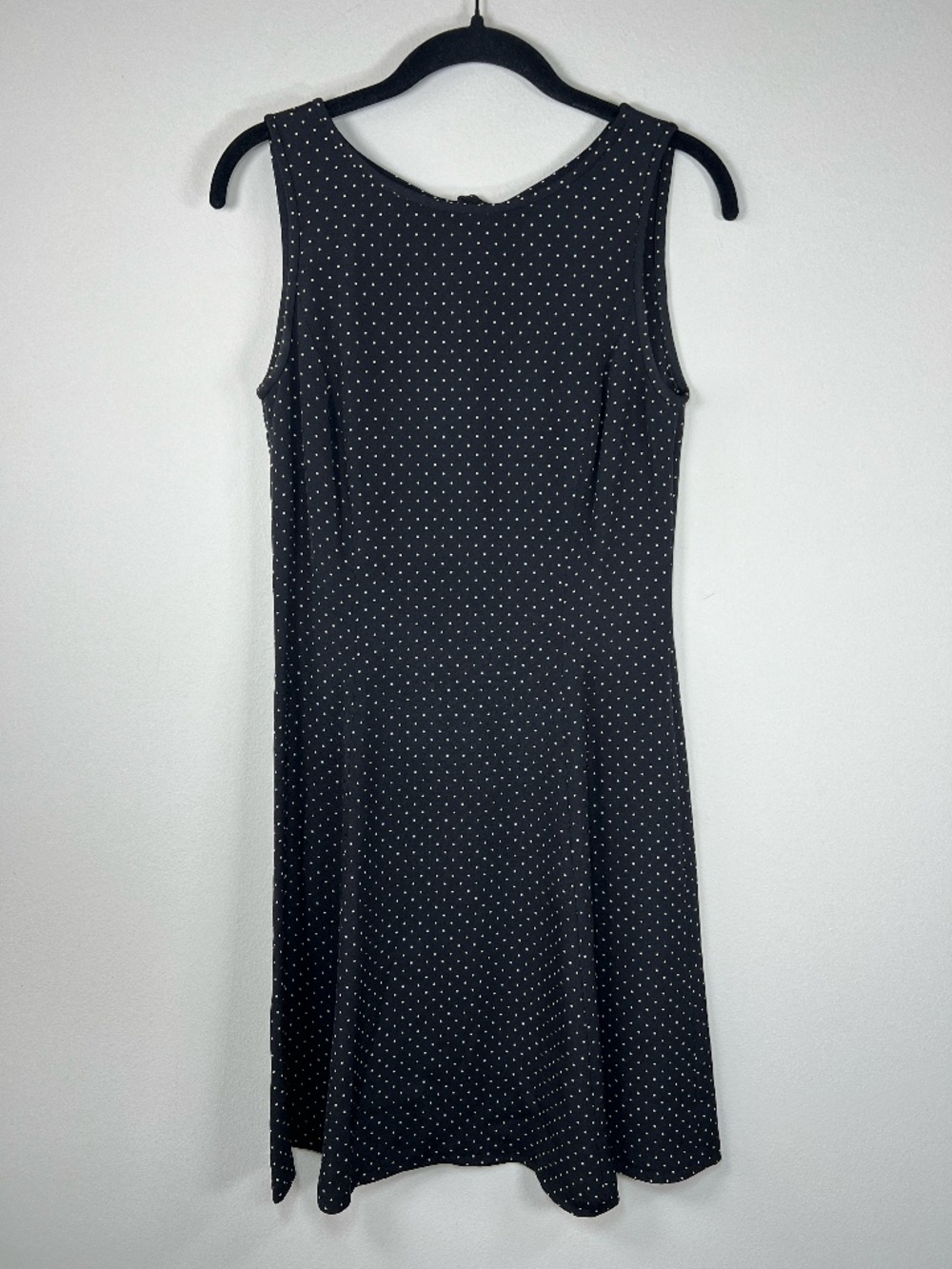 Escada Laurel Vintage Silk Polka Dot Sleeveless Dress Black Cocktail Italy Sz 34